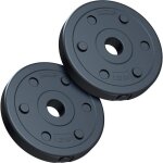 Scsports jeu de disques - 2, 5 kg, 2 x 1, 25 kg, 30 / 31 mm, en fonte, noir - set de disques de poids, ...