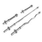 Scsports® jeu d'haltères - barre standard, barre ez curl, Ø 30 mm, acier chromé, antidérapante - ensemble ... Scsports® jeu d'haltères - barre standard, barre ez curl, Ø 30 mm, acier chromé, antidérapante - ensemble ...