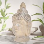 Ecd germany tte de bouddha statue sculpture dcoration feng shui pierre artificielle polyrsine 78 cm ...