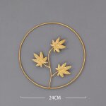 Sculptures murales dcoratives en fer 3d dcoration murale en mtal feuilles art ornement suspendu pour ...