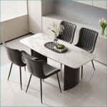 S�ances de repas - chaises de cuisine en cuir pu moderne - noir - set de 4