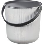 Seau 10l avec poignée et couvercle akita universel gris noir Seau 10l avec poignée et couvercle akita universel gris noir