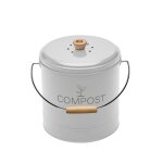 Seau  compost - guillouard - rond - capacit 45l - avec seau plastique de 3l - filtre  charbon - 18x22x22cm ...
