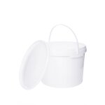 Seau avec couvercle plastique alimentaire - benbow - 5x 10l - blanc - herm�tique - inodore - vide - r�cipient ...