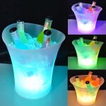 Seau à glace led 5 l - seau à champagne led multicolore - réservoir à vin et boissons - grande capacité ... Seau à glace led 5 l - seau à champagne led multicolore - réservoir à vin et boissons - grande capacité ...