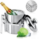 Seau a glaconseau � champagne de 1. 3 l seau � gla�ons � double isolation avec couvercle pour le champagne ...