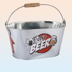 Seau  bire - out of the blue - mtal - ovale - 26x13 cm - gris