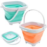 Seau de plage pliable - lot de 2 - orange et vert - enfant - 3 ans et plus - polypropylène Seau de plage pliable - lot de 2 - orange et vert - enfant - 3 ans et plus - polypropylène