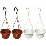 Seau de pot de fleur suspendu - mhy� - trou de drainage - lot de 4 pi�ces - blanc + rouge - plastique ...