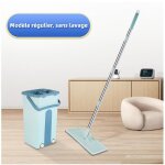 Seau - presse balai auto  tte pivotante 360 avec rservoir - conception de sparation sche et humide ...