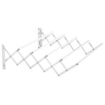 S�che - linge mural extensible - 635x60x20 cm - blanc - m�tal robuste - 5 barres - charge max 2 kg par ...