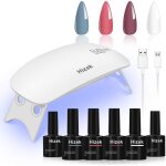 Kit manucure semi permanent - hizek - lampe uv - 4 couleurs - minuterie rglable