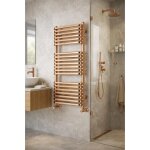 S�che - serviettes eau chaude - otitec - 124x50 cm - dor� - acier carbone - rev�tement pvd - 20 tubes ...