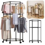 �tendoir � linge 70�175�36cm 2 niveaux interieur et exterieur grande capacit� roulettes pivotantes avec ...