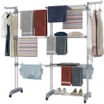 Schoir  linge extensible pliable tendoir mobile grand capacit - gris