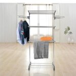 S�choir � linge inox gris �tendoir pliable