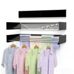 S�choir � linge mural - etendoir � linge extensible et compact - 5 barres de s�chage inoxydable noir