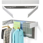 S�choir � linge mural extensible - swapy - 100 cm - blanc - pliable - montage mural - capacit� 50 kg ...