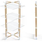 S�choir � linge pliable - swapy - 3 niveaux - 25m de s�chage - 69x98x136 cm - blanc - 4 roulettes - 2 ...