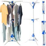 S�choir linge portable - suteo - tr�pied pliable - 159 cm de haut - capacit� 35 kg - 78 cintres - bleu ...