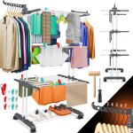 S�choir � linge tour - kesser - 4 �tages - roulettes � 360� avec frein - ailes lat�rales pivotantes - ...