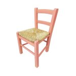 Sediolina petite chaise en bois paille assise pour b�b� rose