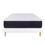 Selian - ensemble matelas ressorts ep. 27cm + sommier tapissier blanc 140x190 cm