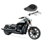 Selle si�ge solo bobber skull avec ressorts pour motos custom br19 noir