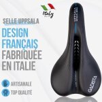 Selle de vlo gadista uppsala en cuir noir ultra confortable avec technologie brevete 3zones - vtt et ...