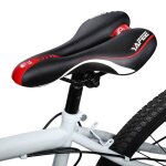 Selle de vlo gel ergonomique avec boule damortisseur  double ressort - rouge