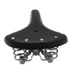 Selle de vlo sige en cuir de vlo de montagne coussin de sige  ressort accessoires de vlo (noir) ...