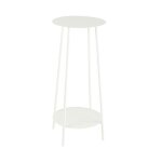 Sellette ronde 30x30x70 cm en mtal blanc - metti