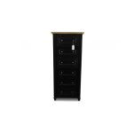 Semainier chiffonnier 6 tiroirs - bois - mdf - noir - dcoration dautrefois