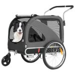 Sepnine 10202b xl remorque pour chien v�lo et poussette 2 en 1 avec frein � main et r�flecteurs tissu ...