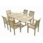 Serang salon de jardin en teck fauteuils empilable