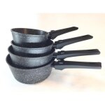 Casseroles - non spcifi - srie de 4 - manche amovible - fonte daluminium - revtement pierre