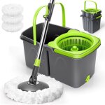 Serpill�re essoreur avec seau - swapy - balai rotatif 360� - 3 serpill�res r�utilisables - manche t�lescopique ...