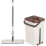 Serpillre seau et balai essoreur 132cmpoteau en acier inoxydablette de balai en microfibre