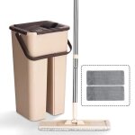Serpilli�re vadrouille seau nettoyage plancher balai � t�te pivotante 360 degr� 2x tampon en microfibre ...
