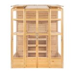 Serre de jardin adoss�e bois naturel 2 x 155 m accessible haut mur auto - vent