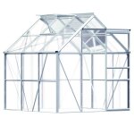 Serre de jardin en aluminium 585m� abri ext�rieur de plantes l�gumes fruits 190x190x195cm goutti�re