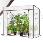 Serre de jardin blanche pour tomates et l�gumes ? entr�e enroulable ? 200x77x146 / 170 cm