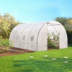 Idmarket serre tunnel de jardin 12m blanche gamme marachre zebra 4x3m