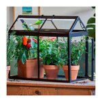 Serre de jardin - nature & d�couvertes : grande serre avec �clairage led - noir