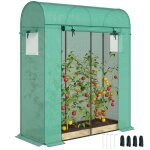Serre de jardin - outsunny - b�che pe et ch�ssis acier - porte roulante et fen�tres en maille - 170 x ...