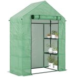 Serre de jardin - outsunny - avec �tag�res 3 niveaux - b�che pe 140 g / ? renforc�e et ch�ssis acier ...