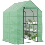Serre de jardin - outsunny - avec �tag�res 3 niveaux - b�che pe 140 g / ? renforc�e et ch�ssis acier ...