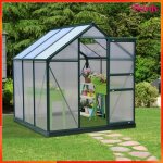 Serre de jardin polycarbonate - akozon - 6988 - 190x192x201 cm - r�sistante uv 30 + - porte coulissante ...