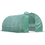 Serre de jardin tunnel - outsunny - 12 m - avec fentres porte - acier galvanis renforc + pe haute ...