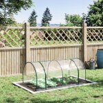 Serre de jardin - tunnel de forcage - port�es enroulables - structure acier - b�che pvc - 200x100x80cm ...